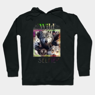 Wolf  Wild Nature Funny Happy Humor Photo Selfie Hoodie